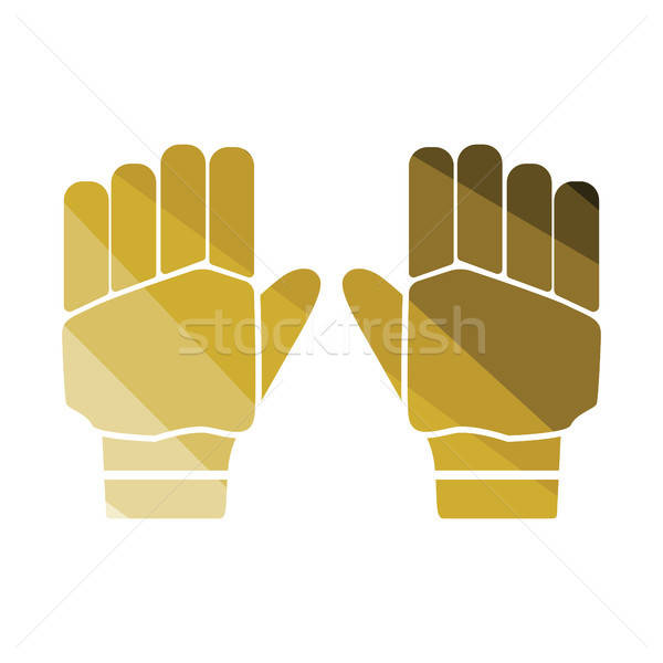 Stockfoto: Paar · cricket · handschoenen · icon · kleur · ontwerp