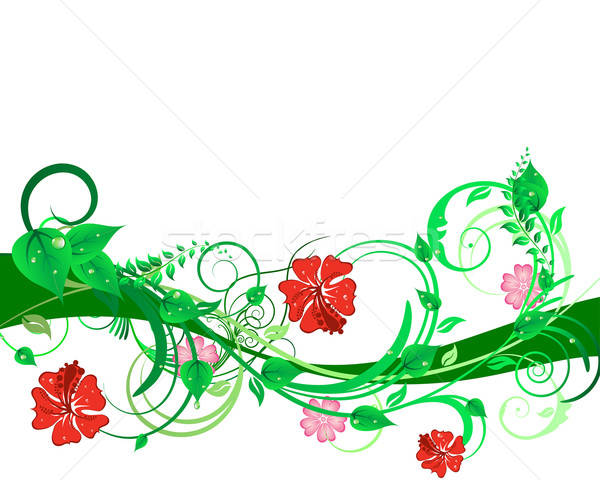 Floral vert vecteur design fleurs printemps [[stock_photo]] © angelp