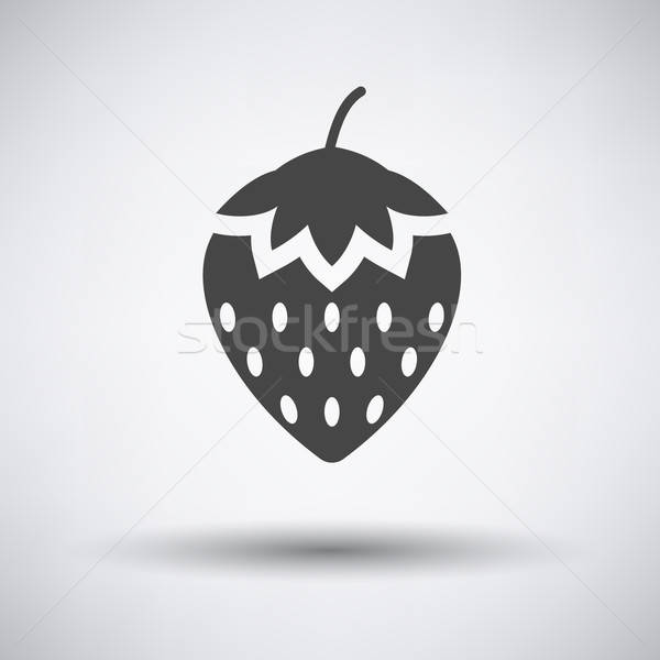 Strawberry icon on gray background Stock photo © angelp