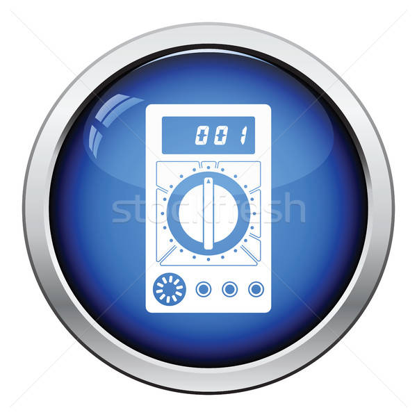 Icon glanzend knop ontwerp digitale elektriciteit Stockfoto © angelp