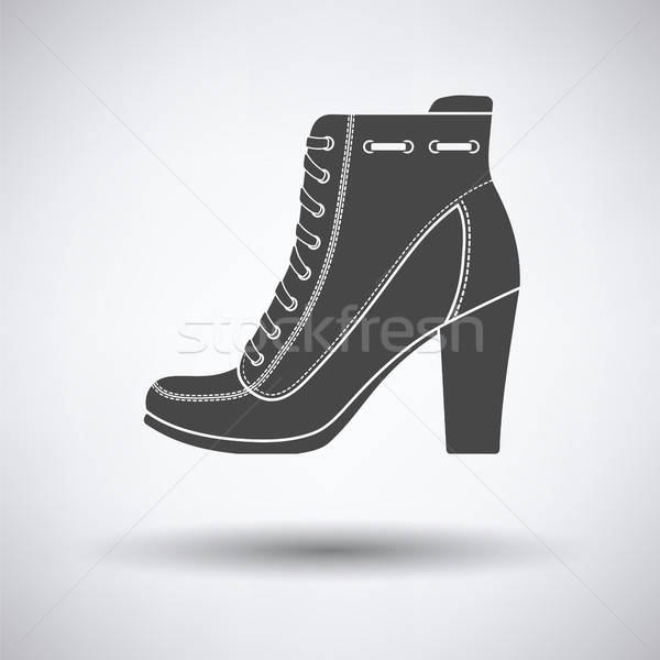 Kostka boot ikona szary dziewczyna moda Zdjęcia stock © angelp