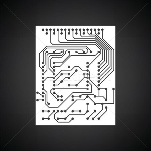 Circuit icon zwart wit abstract achtergrond wetenschap Stockfoto © angelp
