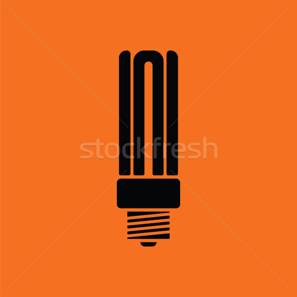 [[stock_photo]]: énergie · ampoule · icône · orange · noir