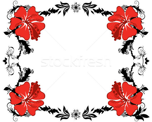 Foto stock: Floral · marco · resumen · vector · fondos · flor