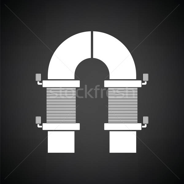 Elektryczne magnes ikona czarno białe laboratorium czarny Zdjęcia stock © angelp