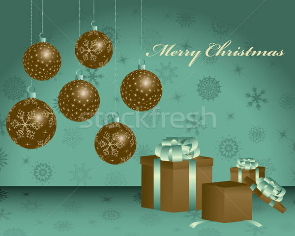 Navidad hermosa año nuevo tarjeta árbol resumen Foto stock © angelp
