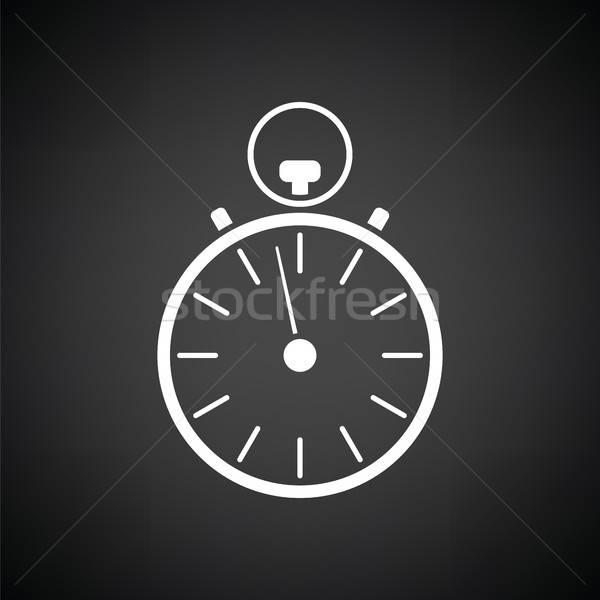 Foto stock: Cronógrafo · icono · blanco · negro · reloj · fitness · fondo