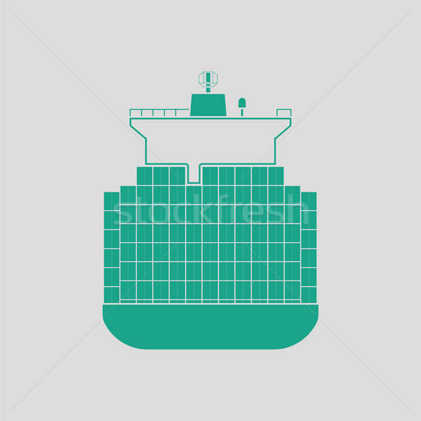Kontenerowiec ikona szary zielone przemysłu przemysłowych Zdjęcia stock © angelp