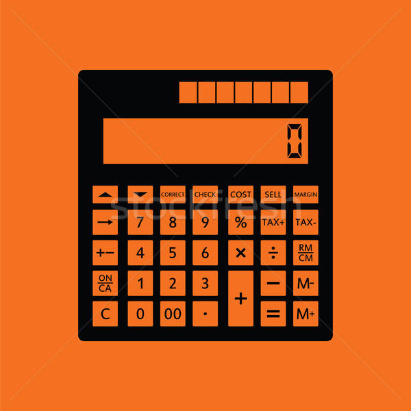 Сток-фото: калькулятор · икона · оранжевый · черный · бизнеса · фон