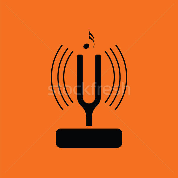 Ayar çatal ikon turuncu siyah müzik Stok fotoğraf © angelp