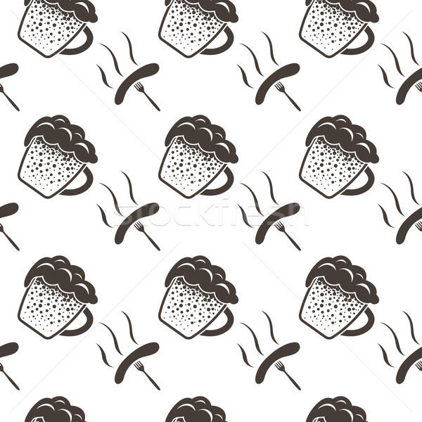 Seamless Oktoberfest Pattern Stock photo © angelp