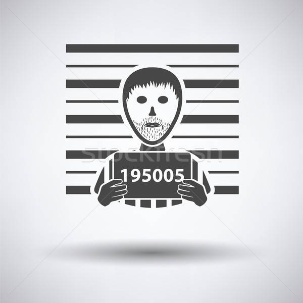 Prisoner in front of wall with scale icon Stock photo © angelp