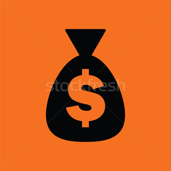Dinero bolsa icono naranja negro mercado Foto stock © angelp