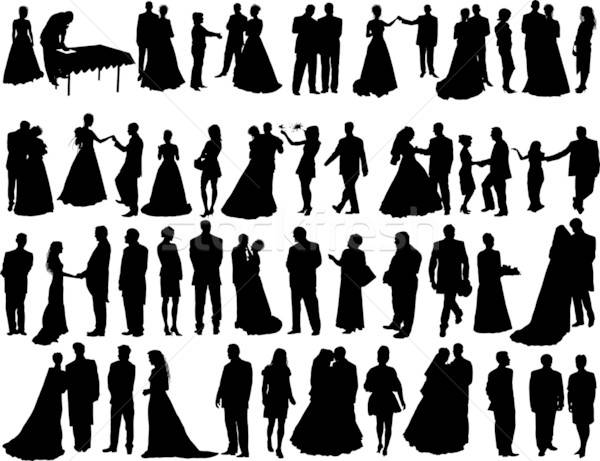 wedding silhouettes Stock photo © angelp