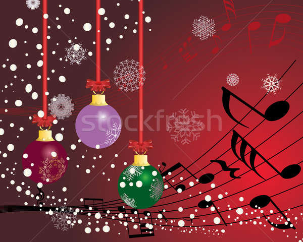 Noël carte postale nouvelle musical personnel vecteur [[stock_photo]] © angelp