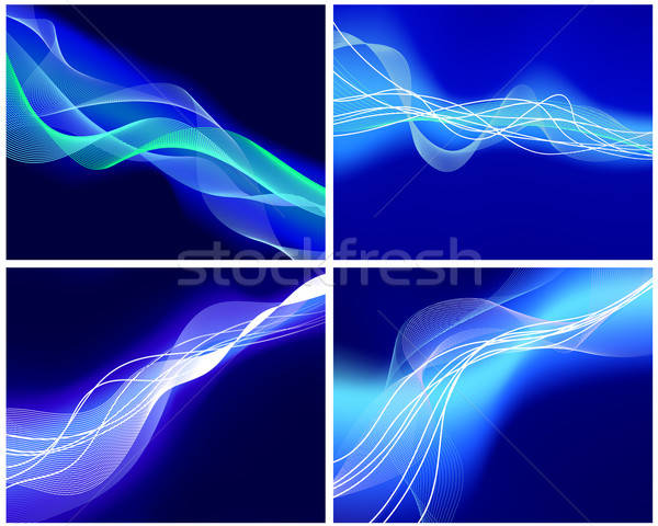 Conjunto néon brilho fundos abstrato água Foto stock © angelp