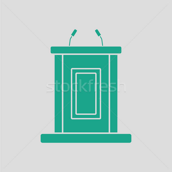 Tanú áll ikon szürke zöld doboz Stock fotó © angelp
