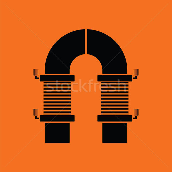 Elektrik mıknatıs ikon turuncu siyah laboratuvar Stok fotoğraf © angelp