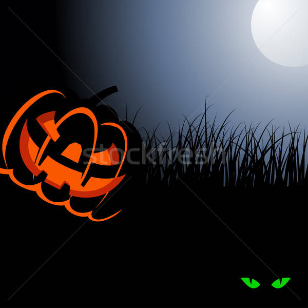 Foto stock: Feliz · halloween · cartão · cara · projeto · morte