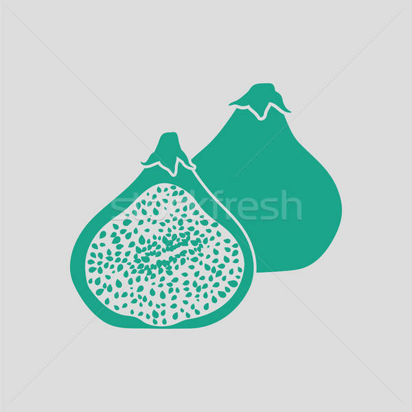 инжир фрукты икона серый зеленый знак Сток-фото © angelp