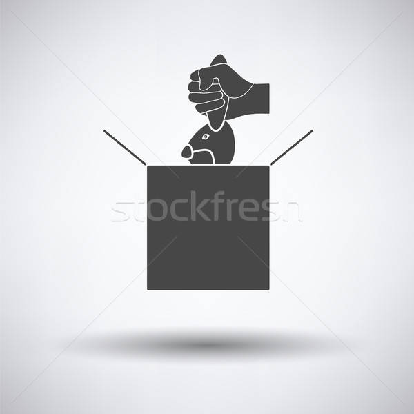 Stock photo: Rabbit in magic box icon
