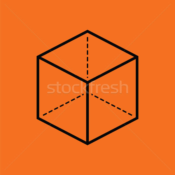 Cubo proyección icono naranja negro tecnología Foto stock © angelp