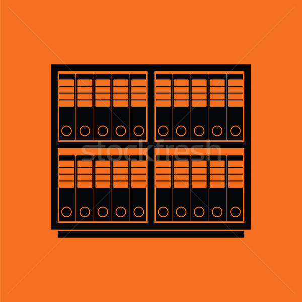 Biuro szafka ikona pomarańczowy czarny Zdjęcia stock © angelp