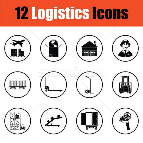 Logistics icon set Stock photo © angelp