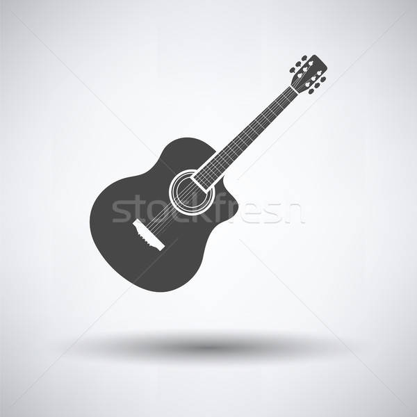 Akoestische gitaar icon grijs hout achtergrond kunst Stockfoto © angelp