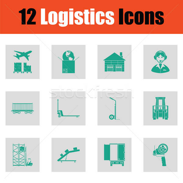 [[stock_photo]]: Logistique · vert · gris · design · camion