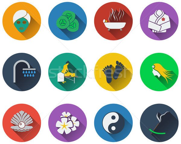 Set of spa icons in flat design Stock photo © angelp