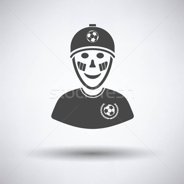 Football fan with painted face by italian flags icon Stock photo © angelp