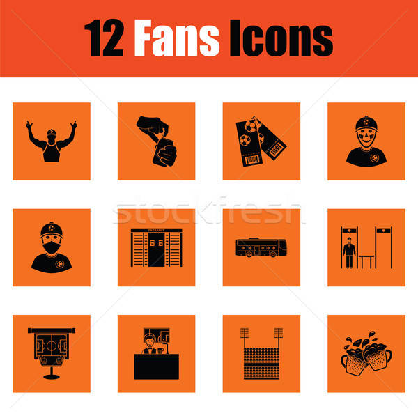 Set of soccer fans icons Stock photo © angelp