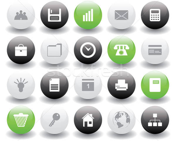 Stock photo: business and office icons set