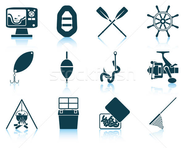 Set of fishing icons Stock photo © angelp