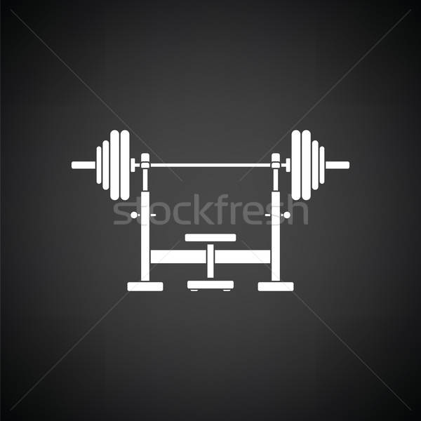 скамейке икона черно белые фитнес фон осуществлять Сток-фото © angelp