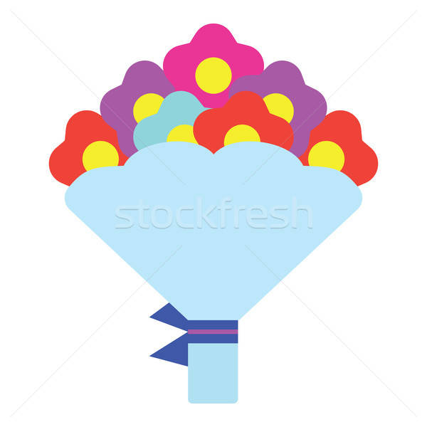 Tulips bouquet icon with tied bow Stock photo © angelp