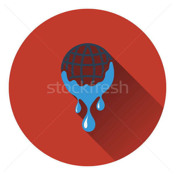Planet with flowing down water icon Stock photo © angelp
