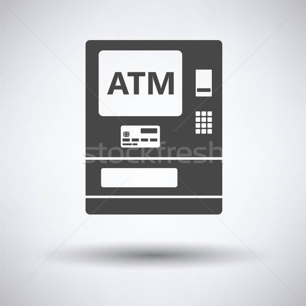 Caixa eletrônico ícone cinza dinheiro tecnologia assinar Foto stock © angelp