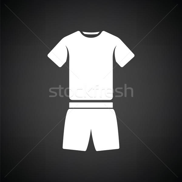 Fitness · uniforme · ícone · preto · e · branco · moda · espaço