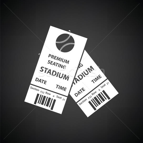 Baseball bilety ikona czarno białe piłka nożna tle Zdjęcia stock © angelp