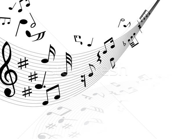 Note notes de musique lignes fond disco peinture [[stock_photo]] © angelp