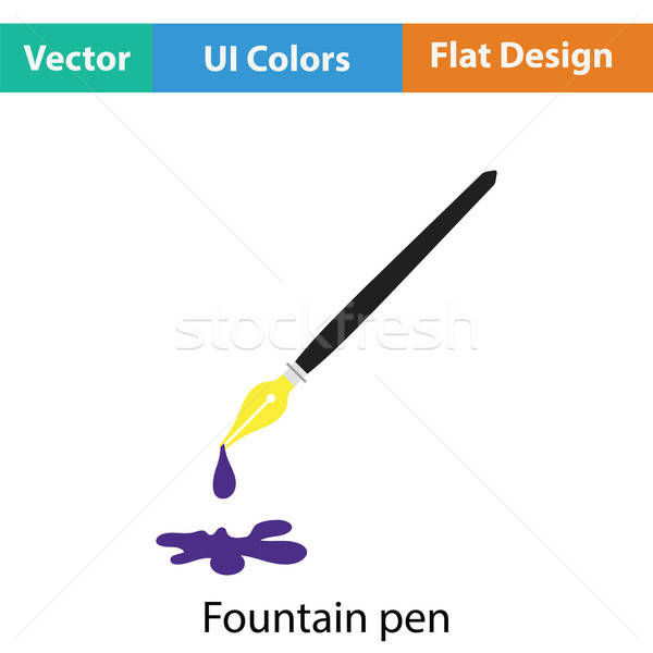 Fountain pen with blot icon Stock photo © angelp