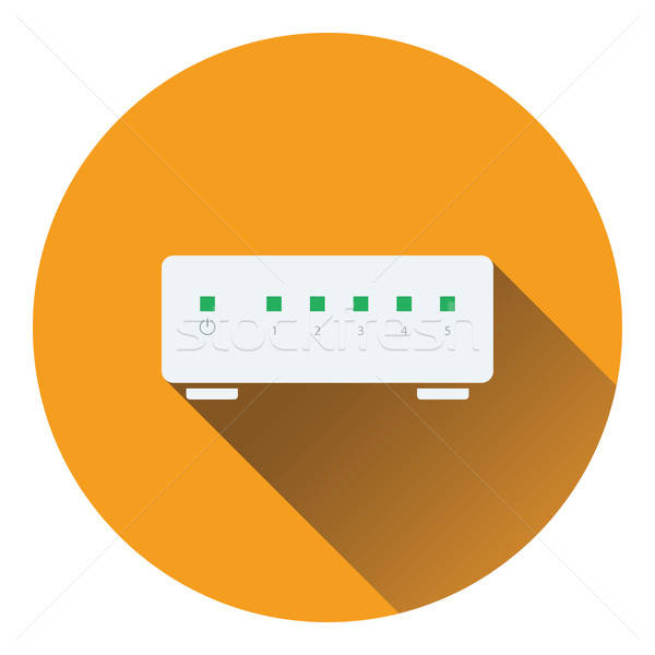 Сток-фото: Ethernet · переключатель · икона · цвета · дизайна · бизнеса