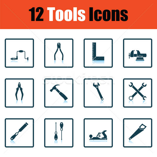 Tools schaduw reflectie ontwerp hand Stockfoto © angelp