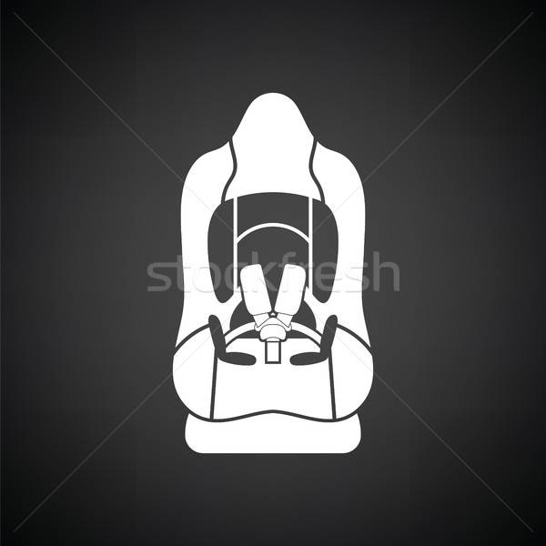 Baba autó ülés ikon feketefehér gyermek Stock fotó © angelp