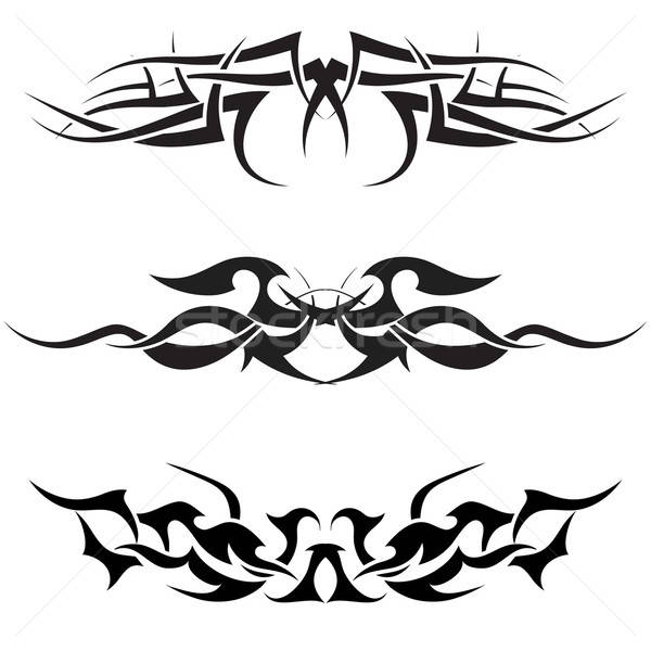 Stockfoto: Tattoos · ingesteld · patronen · Tribal · tattoo · ontwerp