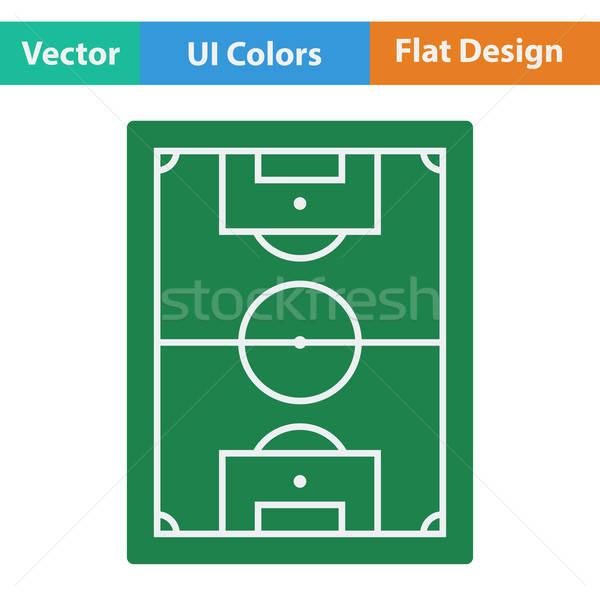 Flat design icon of football field Stock photo © angelp