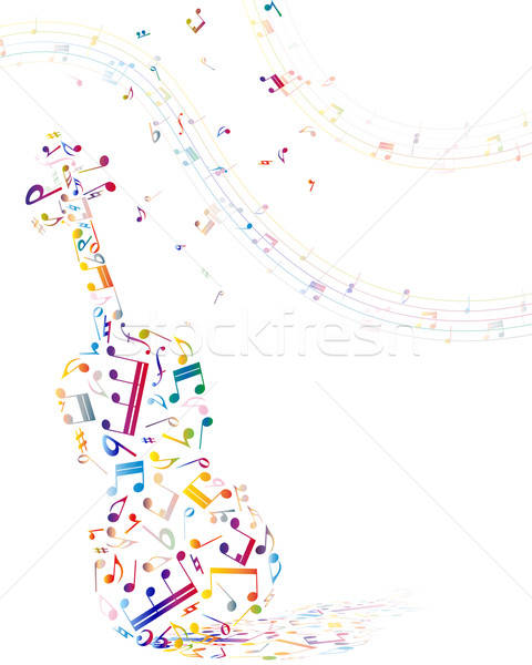 Musical violín colorido notas sonido hoja Foto stock © angelp