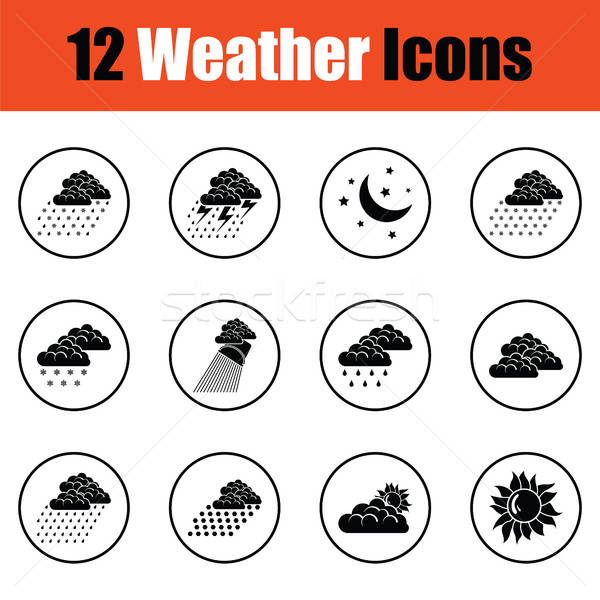 Stock photo: Set of weather icons